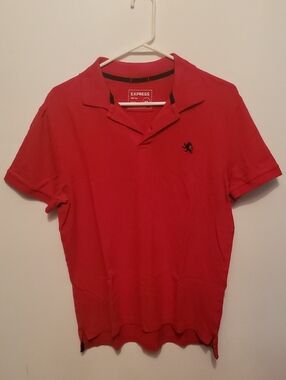 Express Men’s Red Polo with Contrasting Logo